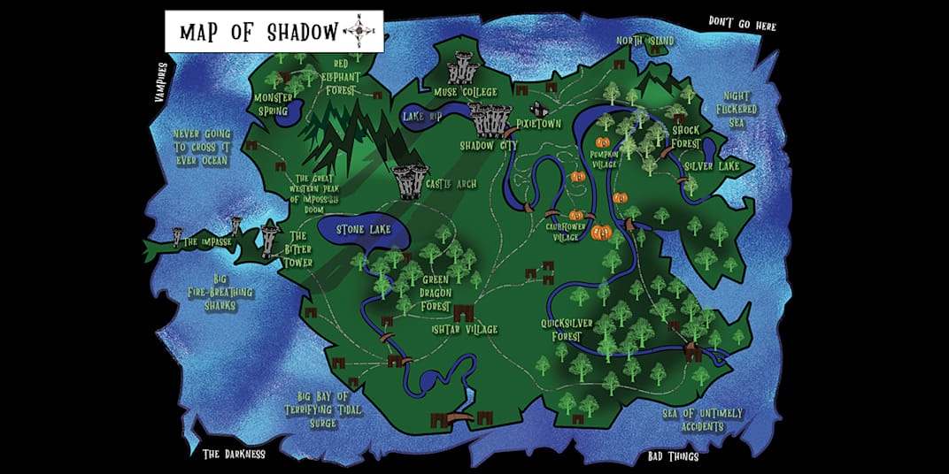 Mapping Shadow (aka the mushroom curse) Here's a map of Shadow. You might