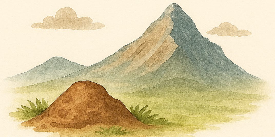 We make mountains out of molehills, then wonder why we can’t climb them.