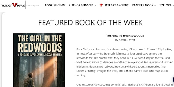 "The Girl in the Redwoods" is the Featured Book of the Week!! I’m honored