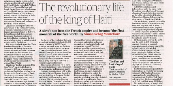 "The First and Last King of Haiti" reviewed in The Times of London The