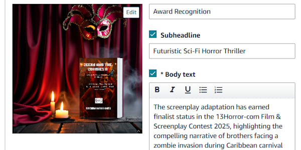AWARD RECOGNITION FOR ZEEKA AND THE ZOMBIES II ZEEKA AND THE ZOMBIES II was