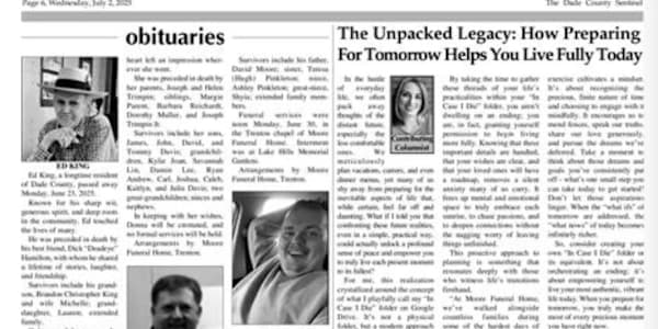 My Latest Guest Column: "The Unpacked Legacy" in the Dade County Sentinel