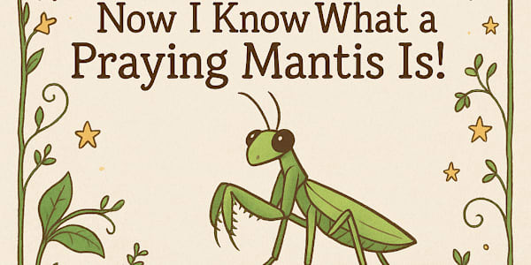 🦗 New Release: Now I Know What a Praying Mantis Is! The newest book in my