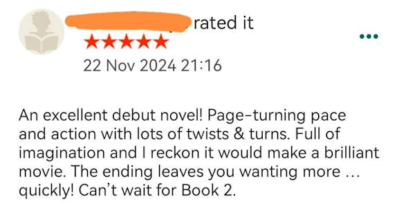 An excellent debut novel :D  Another five star review, I do love them so!!
