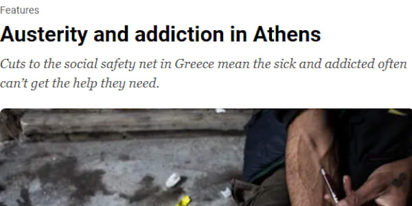 Austerity and addiction in Athens On Iasonos Street in downtown Athens, a