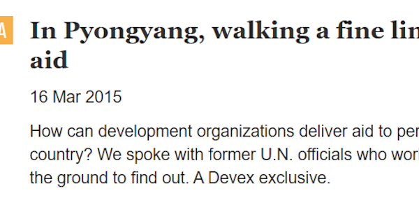 In Pyongyang, walking a fine line between politics and aid &nbsp;How can