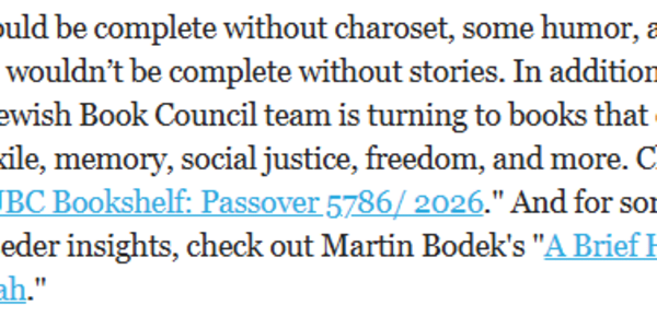 A Brief History of the Haggadah, One More Time It as an absolute joy and a