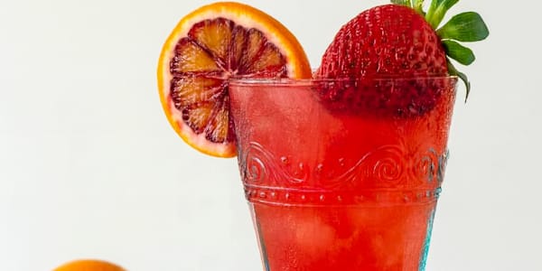 Blood Orange and Strawberry Mocktail Tangy and Sweet Blender