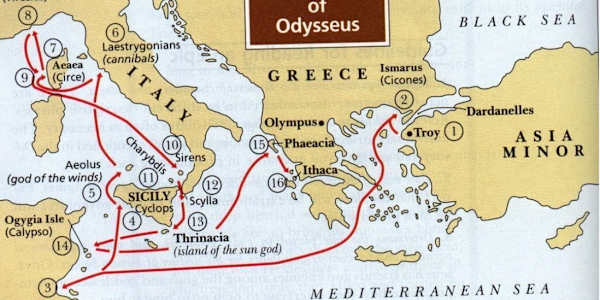 Odysseus’s Twelve Stops The Odyssey, like the Iliad, is divided into 24
