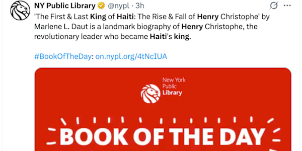 "The First and Last King of Haiti" was chosen as the NYPL's book of the day