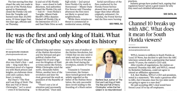 "The First and Last King of Haiti" reviewed on the Front page of the Miami