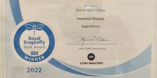2022 Royal Dragonfly Book Award Immortal Wounds was awarded 2nd place in