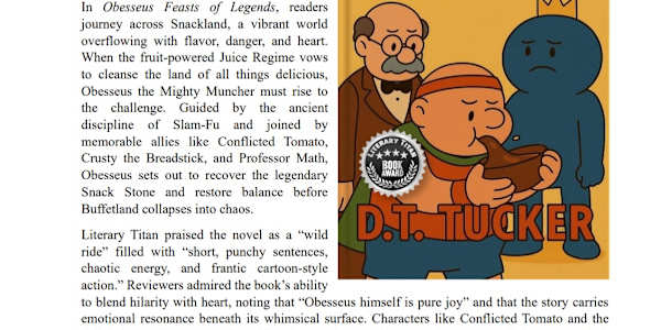Obesseus Feasts of Legends Receives Literary Titan Book Award I’m excited