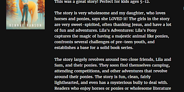 Awesome Reviews coming in!  My book is now available and the reviews are