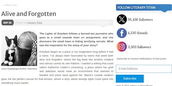 I’m Featured on Literary Titan! Seeing that Literary Titan chose to