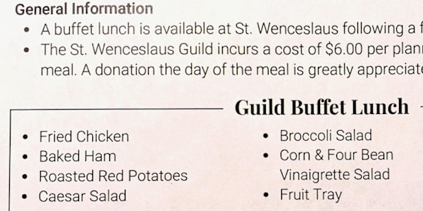 My Funeral – Part 10: The Luncheon  My favorite time at most funerals is