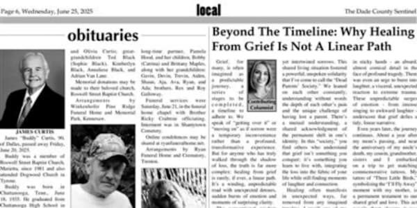 My Guest Column in the Dade County Sentinel: Beyond the Timeline I'm