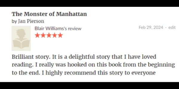 "Brilliant Story". ***** "Brilliant story. It is a delightful story that I