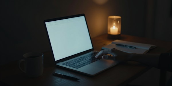 The Send Reflex It is 11:47 PM. The screen is the only light in the room.