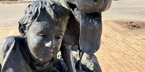 Literary Texas: Fred Gipson Bronze Sculpture of Old Yeller and Travis, in