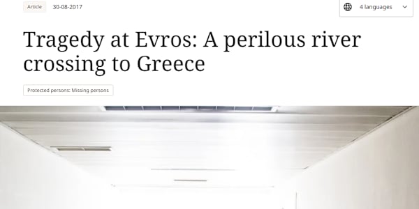 Tragedy at Evros: A perilous river crossing to Greece Basheer thought he