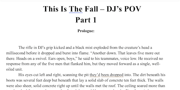 Quick Update and The Next Installment of Amber’s Apocalypse Hey