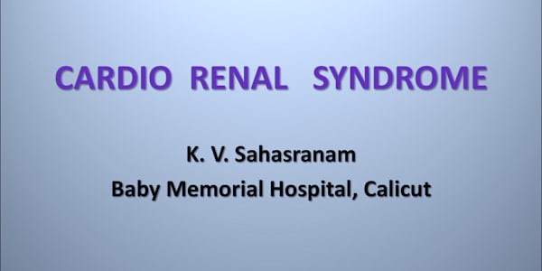 AN ACADEMIC PPT. PRESENTATION  -  CARDIO RENAL SYNDROME [CRS]  - A