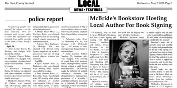 Local Author Spotlight! Catch Me in the Dade County Sentinel & at McBride's