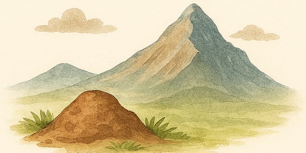 We make mountains out of molehills, then wonder why we can’t climb them.