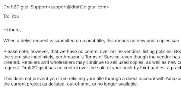 Draft2Digital vs Amazon After delisting my books in April following my