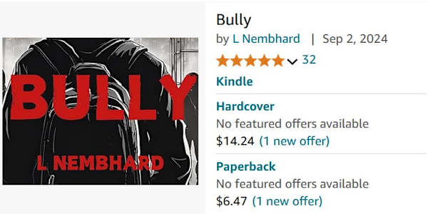 My First Novel Bully! If you love a murder mystery this is for you. Grab it