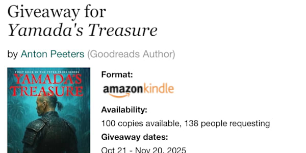 Goodreads Kindle Giveaway If you did not win a FREE copy of Yamada’s