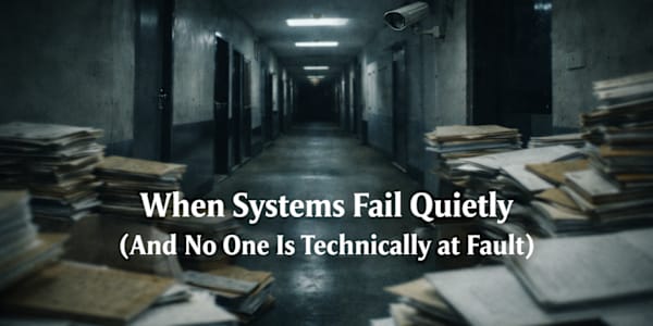 When Systems Fail Quietly (And No One Is Technically at Fault) Most