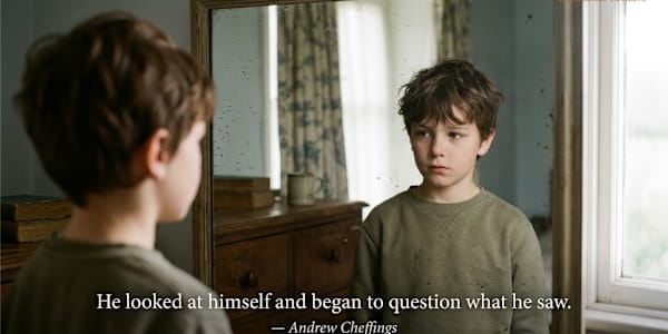 "He looked at himself and began to question what he saw." In the novel
