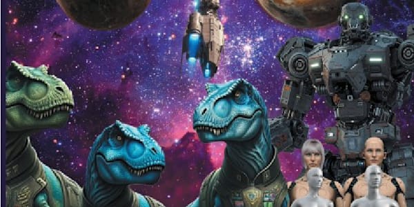 New Book : FOREVER &nbsp;The galaxy ruling T-rexes and Earth's robots