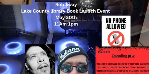 Lake County book launch event  11am to 2pmOne night only&nbsp;No cellphones
