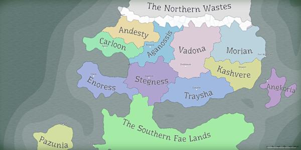 Working on a map I've got the northern territories sectioned off and the