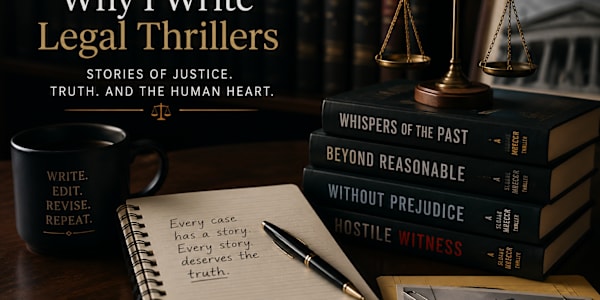 Why I Write Legal Thrillers People often ask me why I write legal thrillers