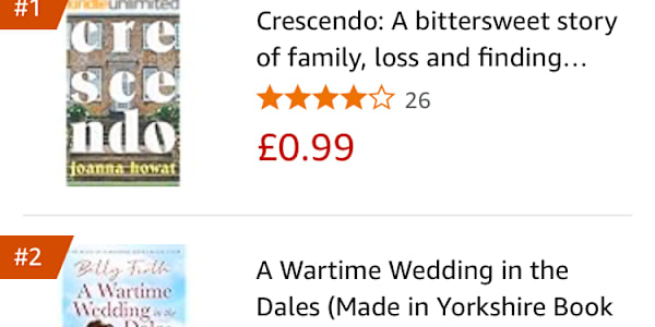 Crescendo makes #1 on Amazon's hot new releases list! Great news yesterday