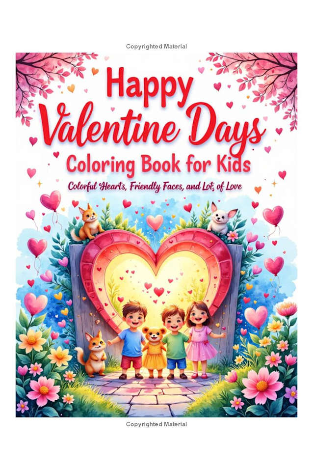 Happy Valentine Days Coloring Book for Kids: Colorful Hearts, Friendly Faces, and Lots of Love