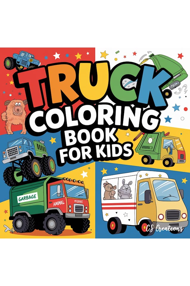 Cute Truck Coloring Book for Kids