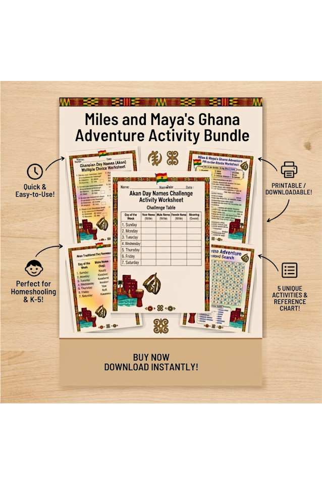 Miles and Maya's Ghana Adventure Activity Bundle
