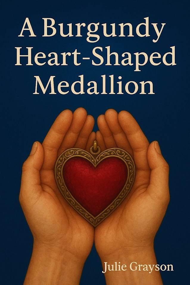 A Burgundy Heart-Shaped Medallion