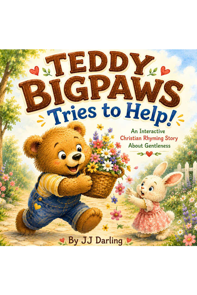 Teddy Bigpaws Tries to Help!: An Interactive Christian Rhyming Story About Gentleness| Perfect for Ages 3-5 (Little Hearts, Big Fruit)