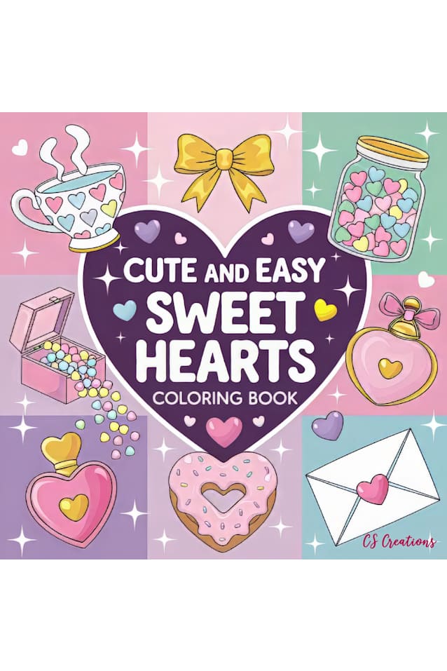 Cute and Easy Sweet Hearts Coloring Book