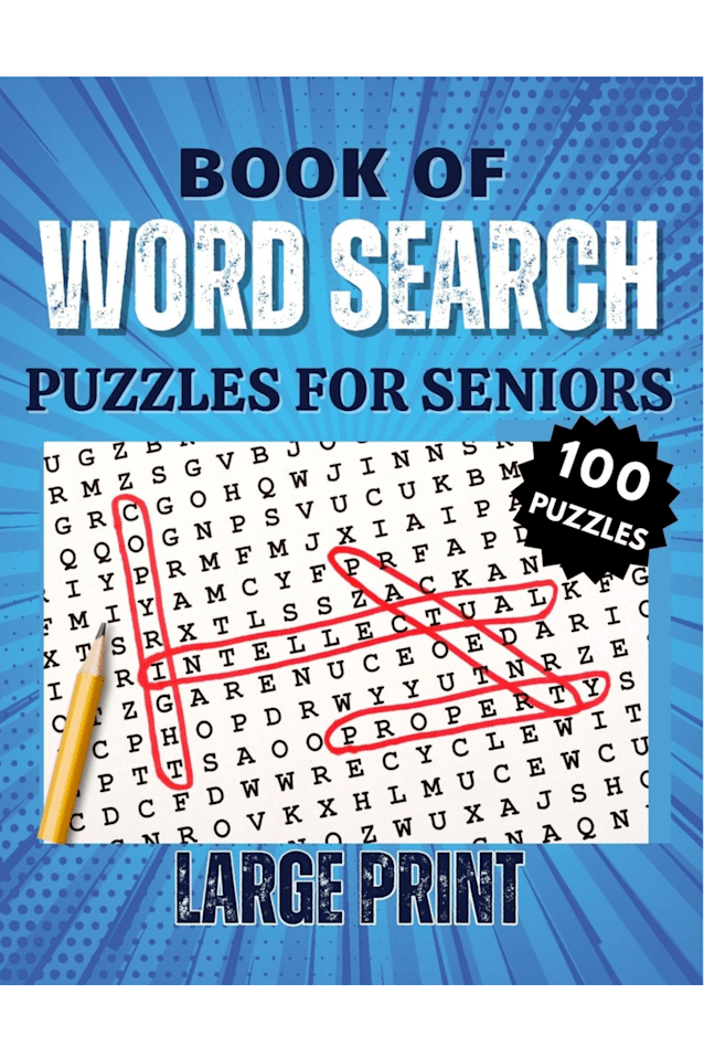 Book of Word Search Puzzles for Seniors - 100 Themed Puzzles for Relaxation and Mental Agility | Large Print, Handy Solutions, and a Bonus Glossary