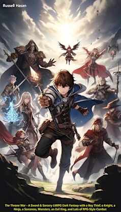 The Throne War - A Sword & Sorcery LitRPG Dark Fantasy with a Boy Thief, a Knight, a Ninja, a Sorceress, Monsters, an Evil King, and Lots of RPG-Style Combat (The Golden Wand Trilogy Book 1)