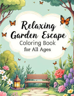 Relaxing Garden Escape Coloring Book for All Ages