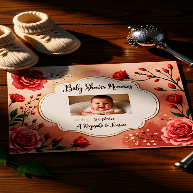Custom Baby Shower Keepsake Hardcover Photo Book — 24-Page Gift for Moms & Kids