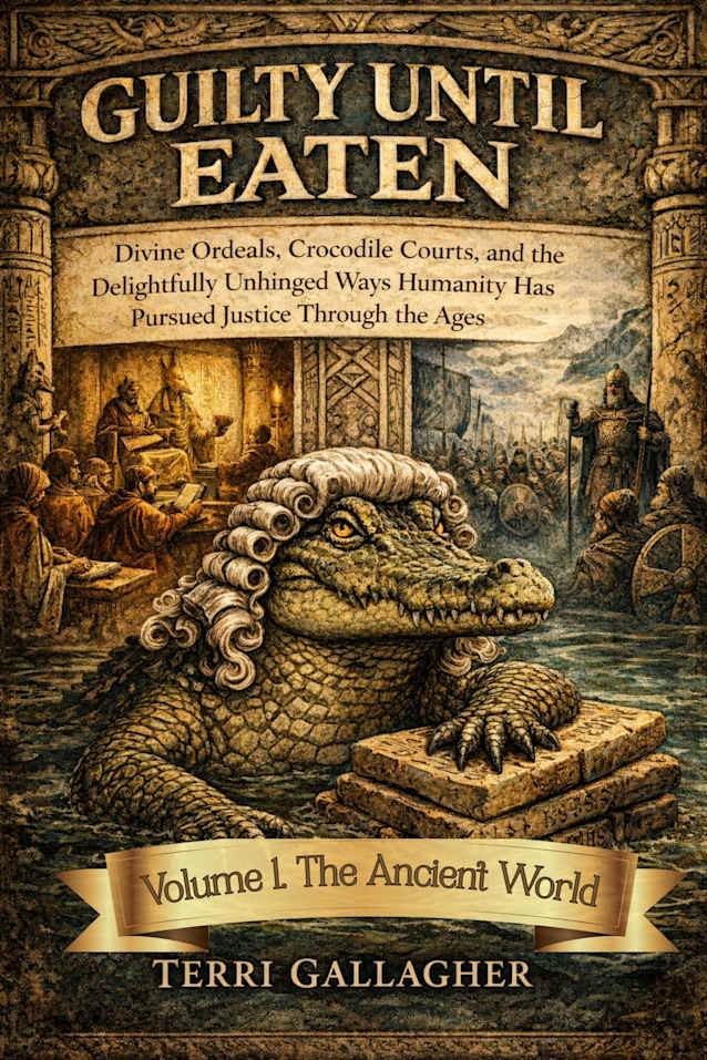 GUILTY UNTIL EATEN. Volume 1. The Ancient World: World Divine Ordeals, Crocodile Courts, and the Delightfully Unhinged Ways Humanity Has Pursued Justice Through the Ages (The Crooked Croc Histories)